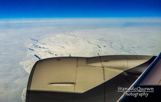 Over ice covered Iceland!