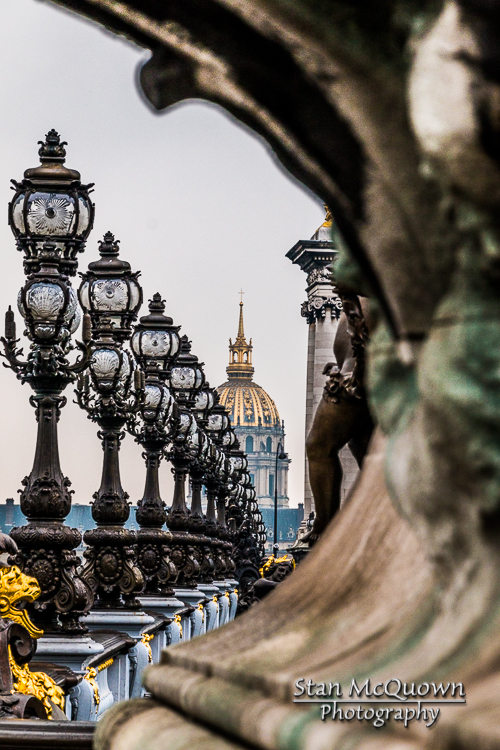 Street Lamps of the Pont and the Dome of the Invalides in the background!