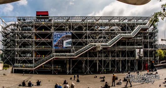 When the Centre Georges Pompidou was completed in 1977 initially, all of the functional structural elements of the building were colour-coded: green pipes are plumbing, blue ducts are for climate control, electrical wires are encased in yellow, and circulation elements and devices for safety (e.g., fire extinguishers) are red. However, recent visits suggest that this color-coding has partially lapsed, and many of the elements are simply painted white.